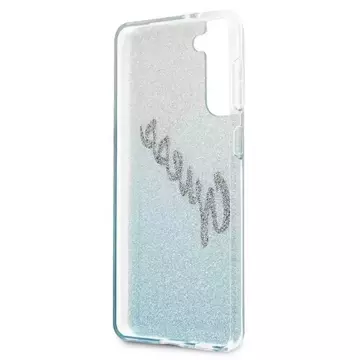 Guess GUHCS21MPCUGLSBL S21+ G996 niebieski/blue hardcase Glitter Gradient Script