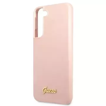 Guess GUHCS22MLSLMGPP S22+ S906 różowy/pink hardcase Silicone Script Metal Logo