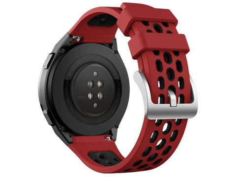 Gumowy Uniwersalny pasek sportowy Alogy soft band do smartwatcha 22mm Czerwono-czarny