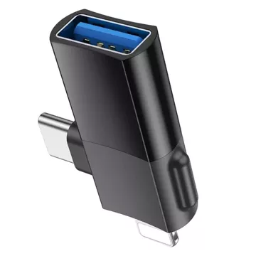 HOCO Adapter OTG Typ C (Męski) / Lightning (Męski) Do USB A (Żeński) 2w1 UA17 Czarny