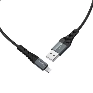 HOCO Kabel USB-A do Lightning X38 1 m Czarny 2,4A Wytrzymały TPE