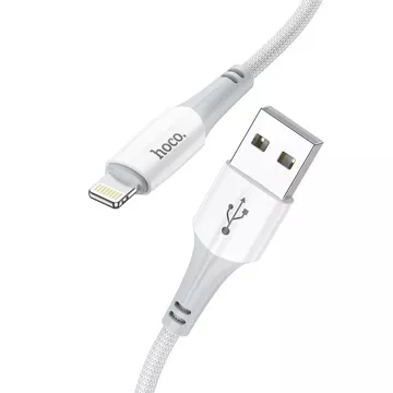 HOCO Kabel USB-A do Lightning X70 1 m Biały Nylonowy Oplot 2,4A