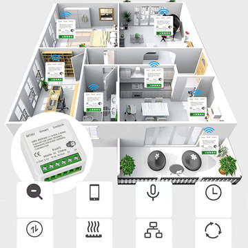 Inteligentny przełącznik WiFi Alogy mini dopuszkowy włącznik Tuya Smart Life 16A inteligentny dom biały