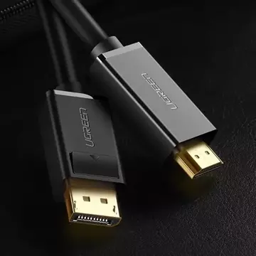 Jednokierunkowy kabel UGREEN z DisplayPort na HDMI 4K 30 Hz 32 AWG  2 m czarny (DP101 10202)