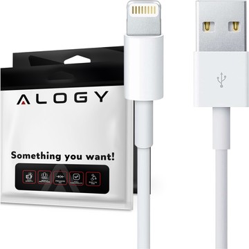 Kabel 100cm Alogy USB do Lightning przewód do ładowania apple iPhone biały