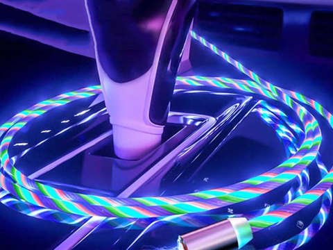 Kabel 1m Alogy magnetyczny świecący przewód LED Lightning Wielokolorowy