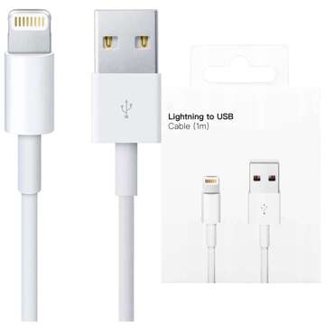 Kabel 1m Lightning do USB-A USB do Apple iPhone, iPad, iPod BOX Biały