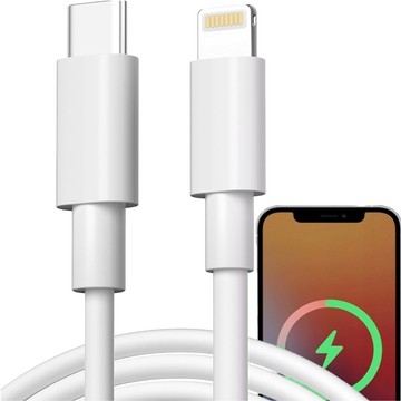 Kabel 1m USB-C do Ładowarka Lightning Alogy Fast Charge przewód do ładowania iPhone 12 13 14 20W biały 