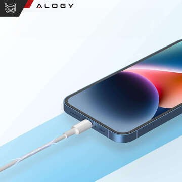 Kabel 2m Alogy Fast Charge USB do Lightning przewód do ładowania iPhone 20W White 