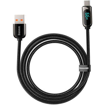 Kabel 2m Baseus Display Fast Charging USB-A do USB-C 66W 2m Czarny