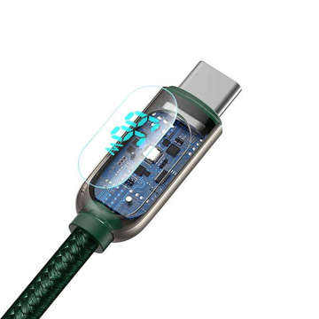 Kabel 2m Baseus Display Fast Charging USB-A do USB-C 66W wyświetlacz 2m Zielony