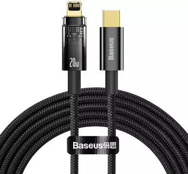 Kabel Baseus Explorer USB-C - Lightning 20W 2m (czarny)
