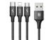 Kabel Baseus Rapid 3w1 iPhone micro USB USB-C 3A czarny