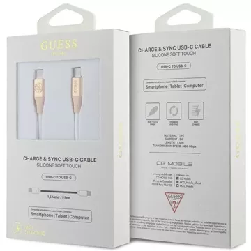 Kabel Guess GUCCLALRGDD USB-C do USB-C 1,5m, Fast Charging, złoty