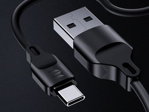 Kabel Rock Space Z15 USB-C type C 1m 2A czarny