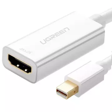 Kabel UGREEN adapter przejściówka FHD (1080p) HDMI (żeński) - Mini DisplayPort (męski - Thunderbolt 2.0) biały (MD112 10460)