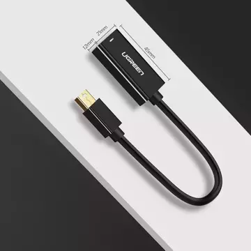 Kabel UGREEN adapter przejściówka FHD (1080p) HDMI (żeński) - Mini DisplayPort (męski - Thunderbolt 2.0) biały (MD112 10460)