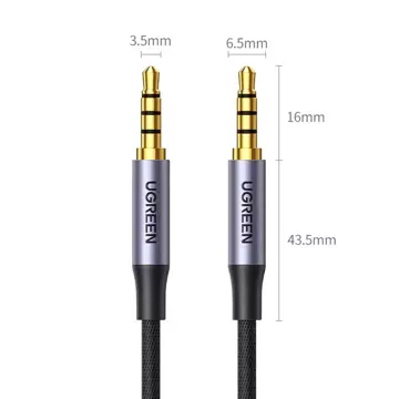 Kabel UGREEN przewód AUX mini jack 3.5mm - mini jack 3,5mm 2m czarny (AV183)