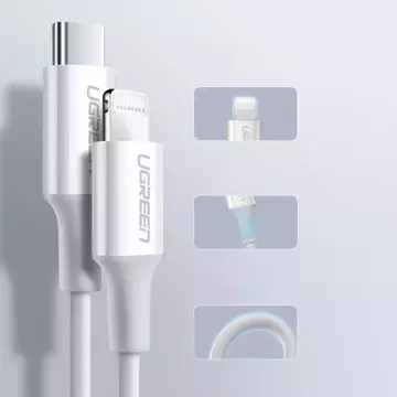 Kabel UGREEN przewód MFi USB Typ C - Lightning 3A 0.5 m biały (US171)