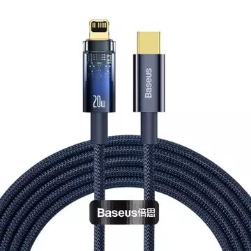 Kabel USB-C do Lightning Baseus Explorer, 20W, 2m (niebieski)