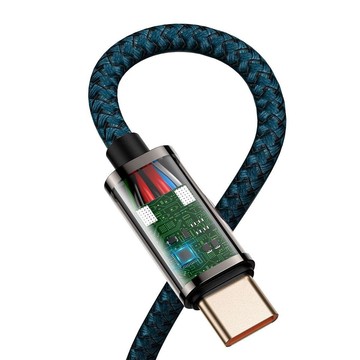 Kabel USB-C do USB-C kątowy Baseus Legend Series, PD, 100W, 2m (niebieski)