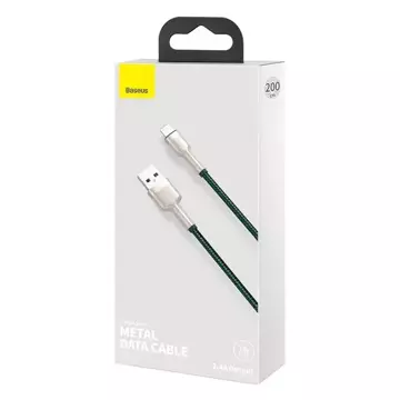 Kabel USB do Lightning Baseus Cafule, 2.4A, 2m (zielony)