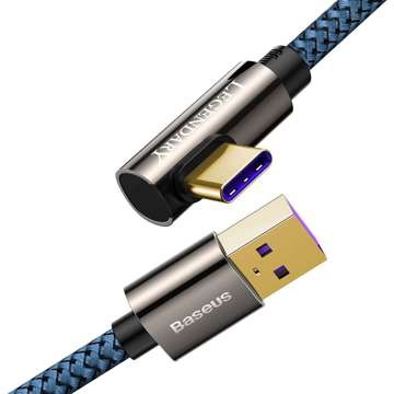 Kabel USB do USB-C kątowy Baseus Legend Series, 66W, 2m (niebieski)