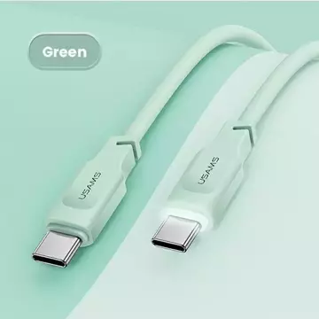 Kabel USMAS USB-C na USB-C PD Fast Charging 1.2m zielony