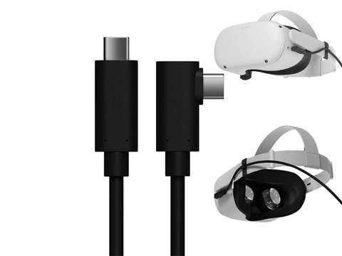 Kabel do okularów VR Alogy przewód USB Type-C 5m do Oculus Link Quest 1 2 Czarny