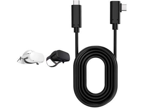 Kabel do okularów VR Alogy przewód USB Type-C 5m do Oculus Link Quest 1 2 Czarny