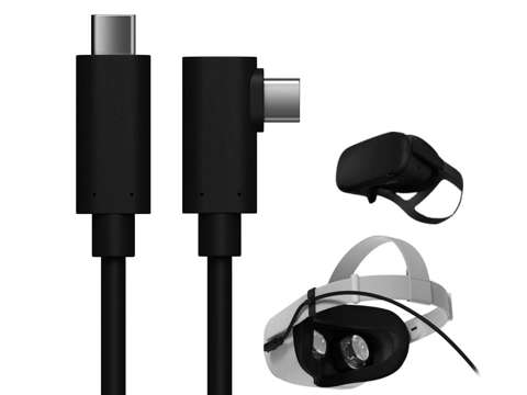 Kabel do okularów VR Alogy przewód USB Type-C 5m do Oculus Link Quest 1 2 Czarny