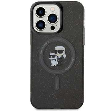 Karl Lagerfeld KLHMP15XHGKCNOK iPhone 15 Pro Max 6.7" czarny/black hardcase Karl&Choupette Glitter MagSafe