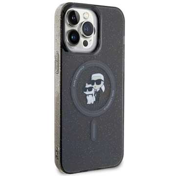 Karl Lagerfeld KLHMP15XHGKCNOK iPhone 15 Pro Max 6.7" czarny/black hardcase Karl&Choupette Glitter MagSafe