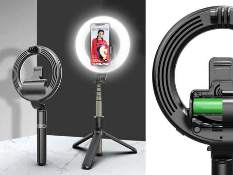 Kijek selfie Lampa led fotograficzna Alogy Ring mała ze statywem kosmetyczna do zdjęć
