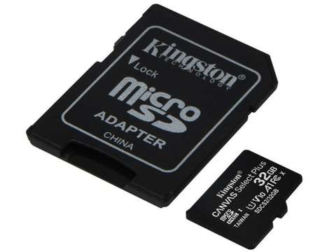 Kingston karta pamięci microSD HC 32GB class 10 + adapter SD