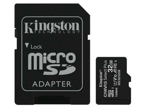 Kingston karta pamięci microSD HC 32GB class 10 + adapter SD