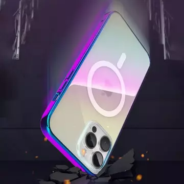 Kingxbar PQY Nebula Series magnetyczne etui do iPhone 13 Pro Max obudowa pokrowiec fioletowy (kompatybilne z MagSafe)