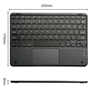 Klawiatura Bezprzewodowa z touchpadem Bluetooth touchpad do PC TV tabletu USB-C Alogy Wireless Czarna