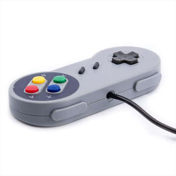 Kontroler Gamepad Retro Alogy przewodowy kabel USB 1.4m do PC konsoli Szary