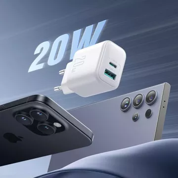 Ładowarka Joyroom Sieciowa USB-C / USB-A 20W PD / QC 3.0 - Biała