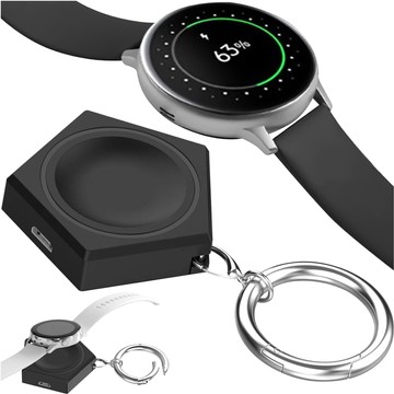 Ładowarka brelok do Samsung Galaxy Watch indukcyjna magnetyczna 2.5W z brelokiem breloczek zawieszka Czarna