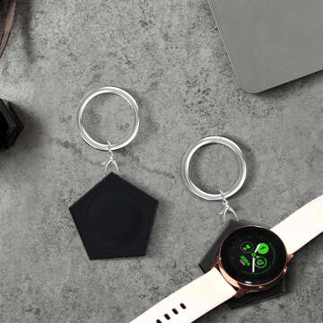 Ładowarka brelok do Samsung Galaxy Watch indukcyjna magnetyczna 2.5W z brelokiem breloczek zawieszka Czarna