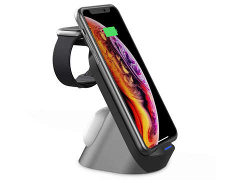 Ładowarka indukcyjna H18 Wireless stacja ładująca do Apple iPhone / Airpods / Watch Black