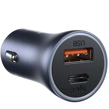 Ładowarka samochodowa Baseus Golden Contactor Pro USB + TYPE-C QC4.0+ PD 40W + kabel USB-C 1m 