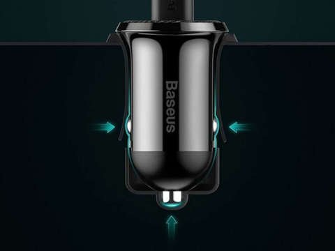 Ładowarka samochodowa Baseus Grain Pro Car Charger 2x USB 4.8A Czarna