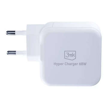 Ładowarka sieciowa 68W USB-C PD USB QC 3mk szybka Hyper Charger GaN 3.0 PPS Biała