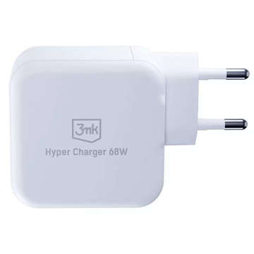 Ładowarka sieciowa 68W USB-C PD USB QC 3mk szybka Hyper Charger GaN 3.0 PPS Biała