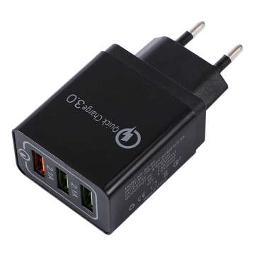 Ładowarka sieciowa Alogy szybka 3x USB-A Quick Charge QC 3.0 Czarna