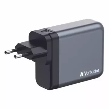 Ładowarka sieciowa Verbatim GaN 200W 3xUSB-C/USB-A + Adapter 