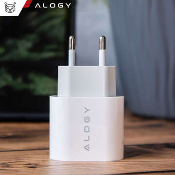 Ładowarka sieciowa szybka mocna 35W USB-C USB typ C PD GaN do iPhone Alogy Biała